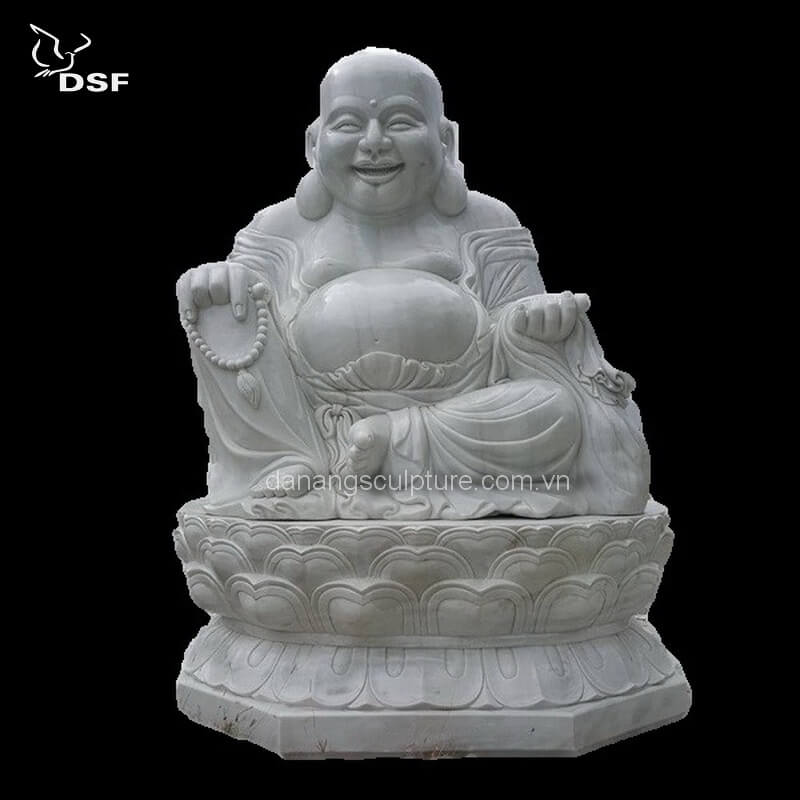 DSF-P162 Outdoor hand carved marble stone Happy Buddha Garden Statue ...