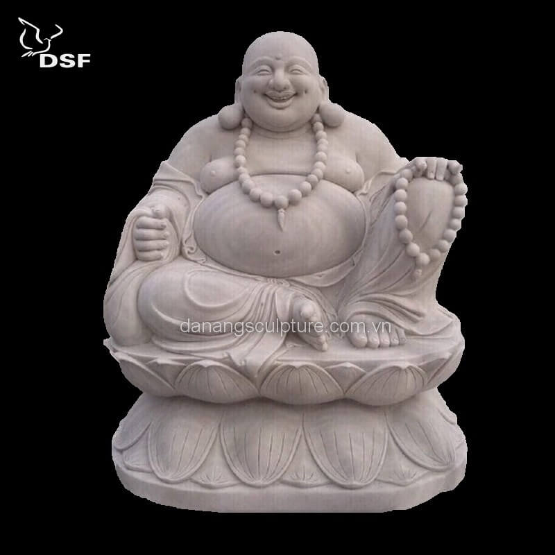 DSF-P164 Custom hand carved marble stone large Happy Buddha Garden ...